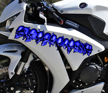Load image into Gallery viewer, Skull Sticker Full Color Bike Chopper Graphics, Skulls Street Racing Graphics, Skulls Crotch Rocket Decal, Skull Motorcycle Vinyl Decal