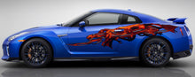 Load image into Gallery viewer, Dragons Car Decal, Tribal Dragon Car Sticker, Dragon Car Graphics, 3D Dragon Car Wrap, Lizard Car Design, Full Color Dragons Car Sticker
