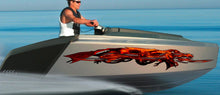 Load image into Gallery viewer, 3D Dragons Boat Sticker, Tribal Dragon Boat Vinyl, Tribal Dragon Jet ski Decal, Lizard Boat Wrap, Lizard Boat Graphics, Super Boat Wrap