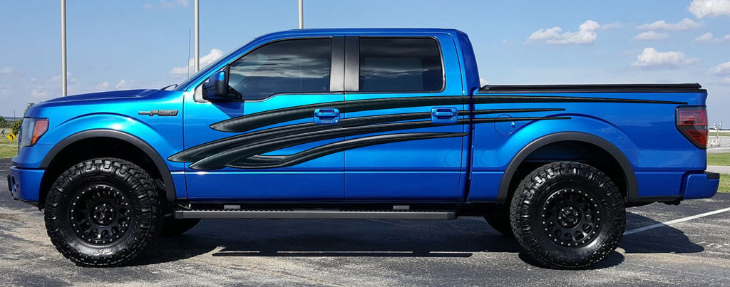 3D Tribal Racing Stripes Car Vinyl Sticker, Tribal Truck Vinyl Side Graphics, Tribal Car Decal, Tribal Truck Side Full Color Vinyl Wrap
