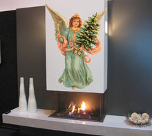 Load image into Gallery viewer, Christmas Angel Wall decal, Wall decal art stickers Merry Christmas, Modern Wall Art, Multi Color, Christmas Tree Wall Decor