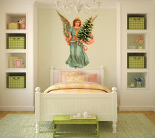 Load image into Gallery viewer, Christmas Angel Wall decal, Wall decal art stickers Merry Christmas, Modern Wall Art, Multi Color, Christmas Tree Wall Decor