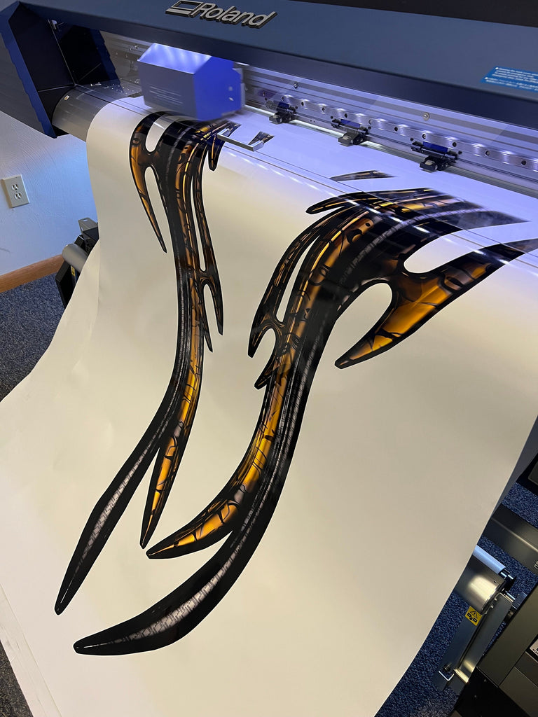 3D Tribal Car Sticker Wrap Ripped Metal, Full Color Car Vinyl Design, Wraps for Cars, Super Car Vinyl, Full color Car Decal Wrap