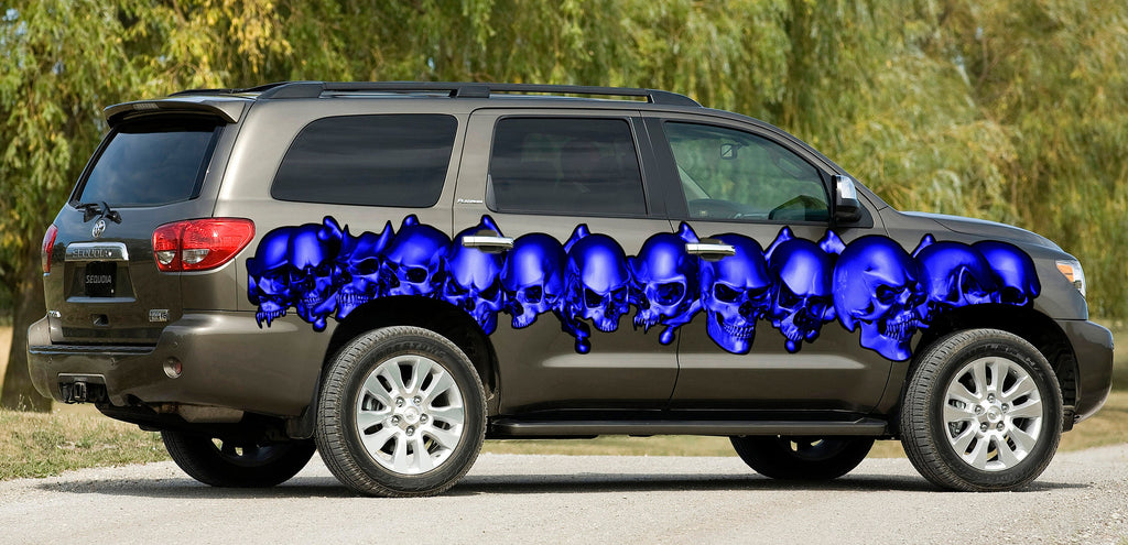 Skulls Truck Side Full Color Vinyl Sticker, Skulls Truck Vinyl Side Graphics, Skulls Truck Graphics, Skulls Truck Wrap, Skulls Car Decal