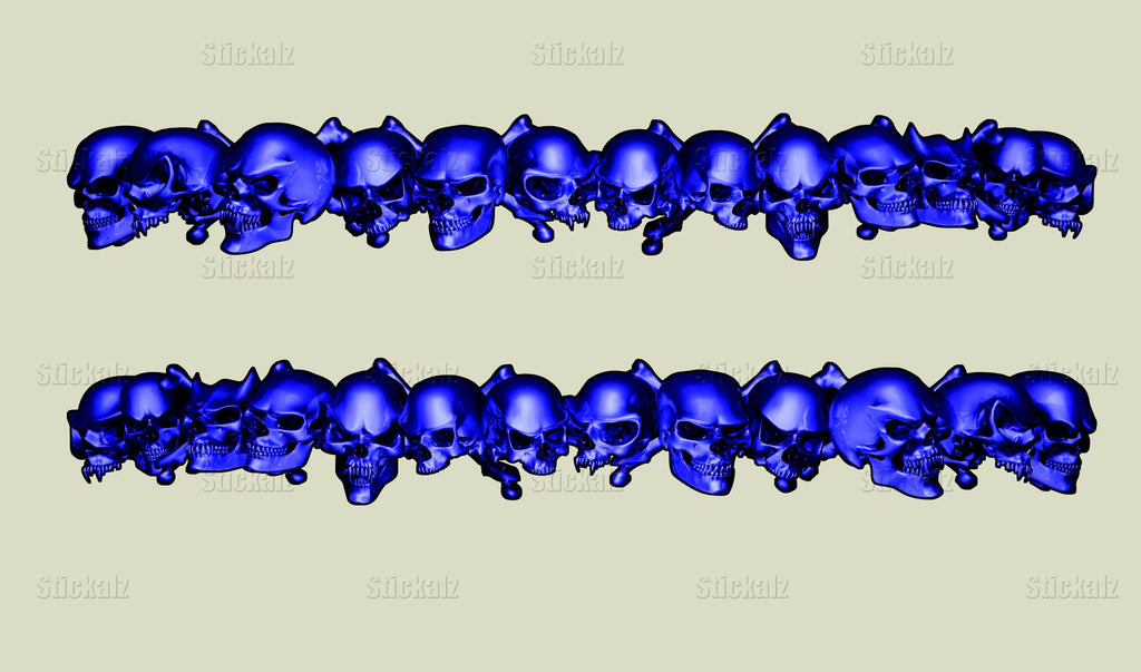 Tribal Skulls Racing Stripes Vinyl Decal, Skulls Car Wrap, 3D Pirate Skull Full Color Car Vinyl Design, Skull Car Vinyl Sticker, Car Decal