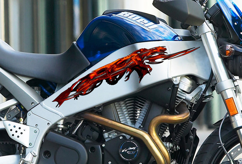 3D Dragon Bike Wrap Design, Tribal Dragon Sport Bike Decal, Dragon Bike Full Color Vinyl Sticker, Tribal Dragon Bike Vinyl Graphics