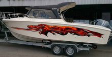 Load image into Gallery viewer, 3D Dragons Boat Sticker, Tribal Dragon Boat Vinyl, Tribal Dragon Jet ski Decal, Lizard Boat Wrap, Lizard Boat Graphics, Super Boat Wrap