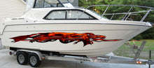 Load image into Gallery viewer, 3D Dragons Boat Sticker, Tribal Dragon Boat Vinyl, Tribal Dragon Jet ski Decal, Lizard Boat Wrap, Lizard Boat Graphics, Super Boat Wrap