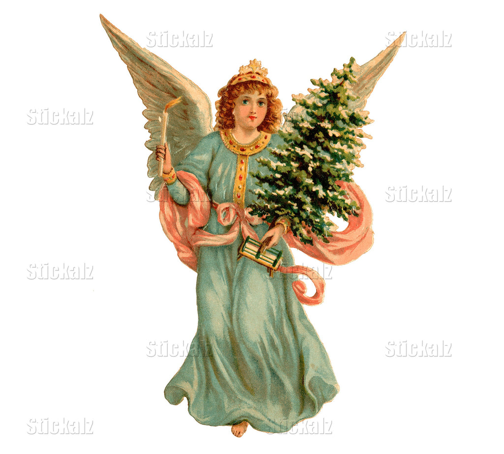 Christmas Angel Wall decal, Wall decal art stickers Merry Christmas, Modern Wall Art, Multi Color, Christmas Tree Wall Decor