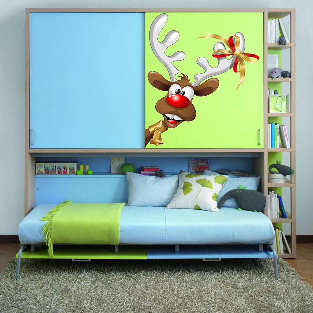 Merry Christmas Deer Wall Sticker, New Year's Deer Wall Decal, Christmas Stickers for Children's Room, Christmas Sticker, New Year Stickers
