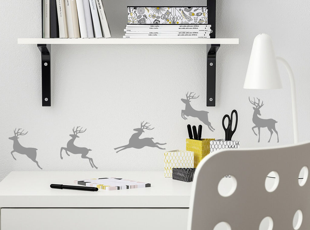 Christmas Reindeer Wall Decal, New Year Deer Wall Sticker, Christmas Home Decals, Deer Merry Christmas Wall Décor