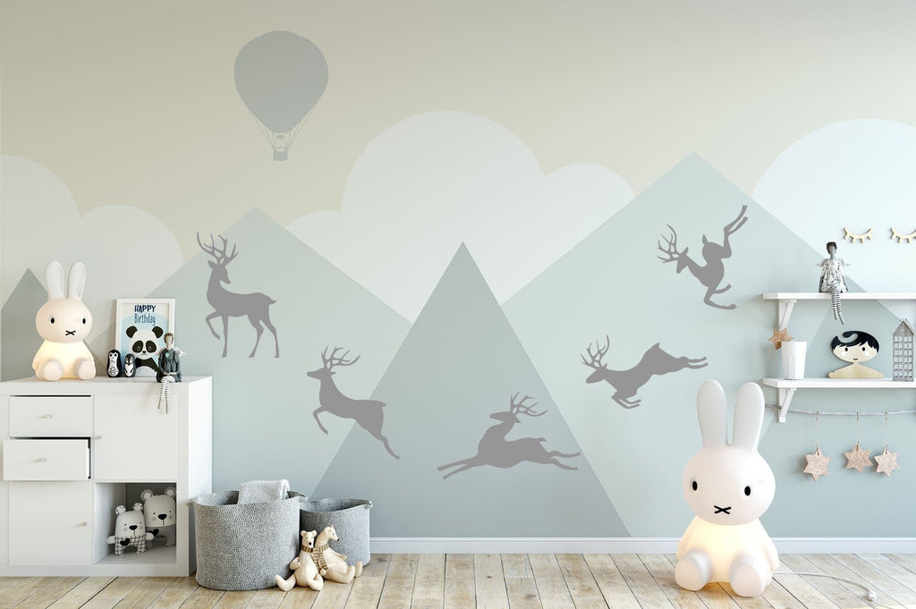 Christmas Reindeer Wall Decal, New Year Deer Wall Sticker, Christmas Home Decals, Deer Merry Christmas Wall Décor