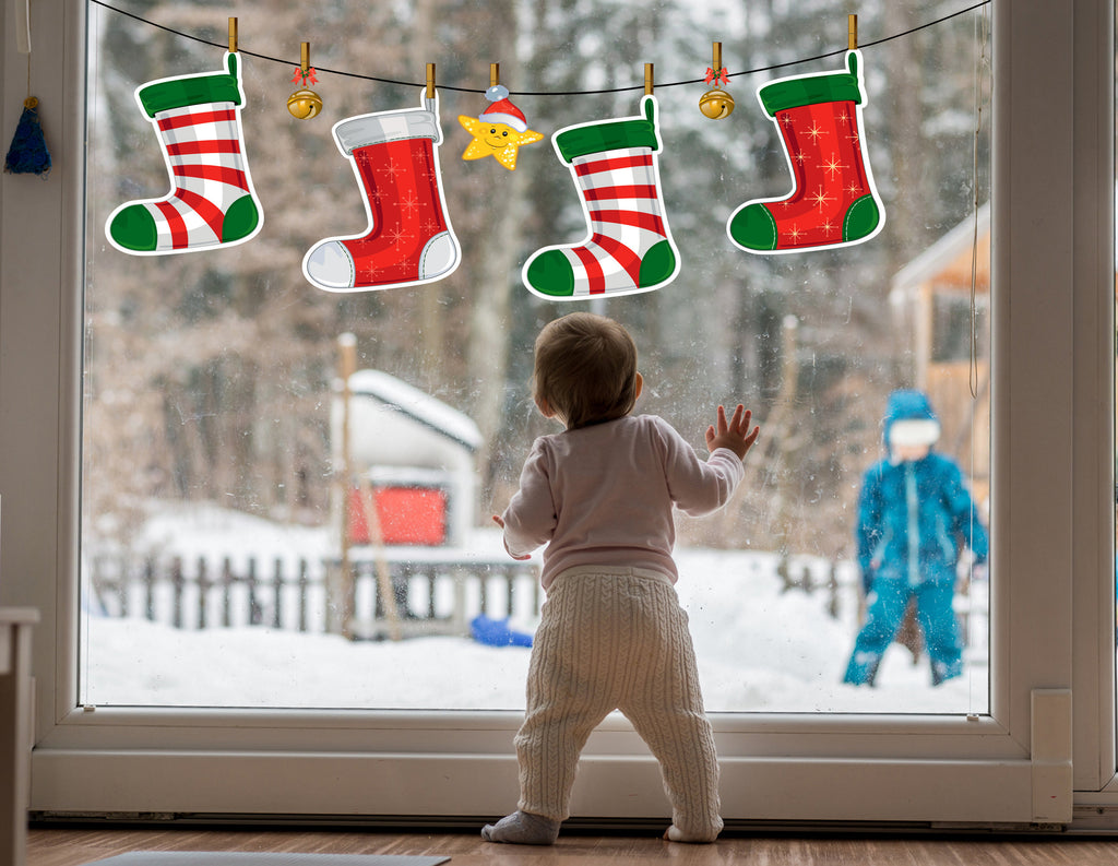 Christmas Socks Wall Decal, Merry Christmas Wall Sticker, Happy New Yea Wall Décor, A gift for Christmas, Christmas Vinyl Sticker