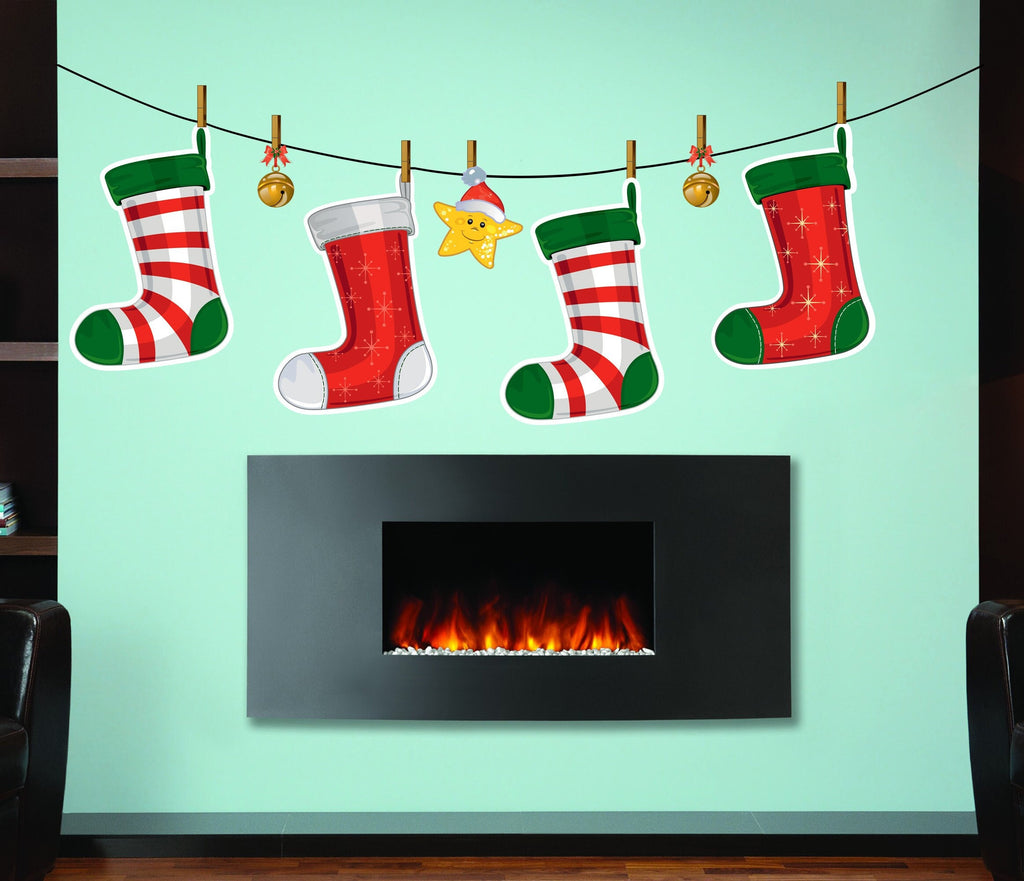 Christmas Socks Wall Decal, Merry Christmas Wall Sticker, Happy New Yea Wall Décor, A gift for Christmas, Christmas Vinyl Sticker