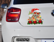 Load image into Gallery viewer, Dog bumper sticker, Christmas car decal bumper, Funny dog car decal, Dog window sticker, Holiday car decor, Christmas car sticker