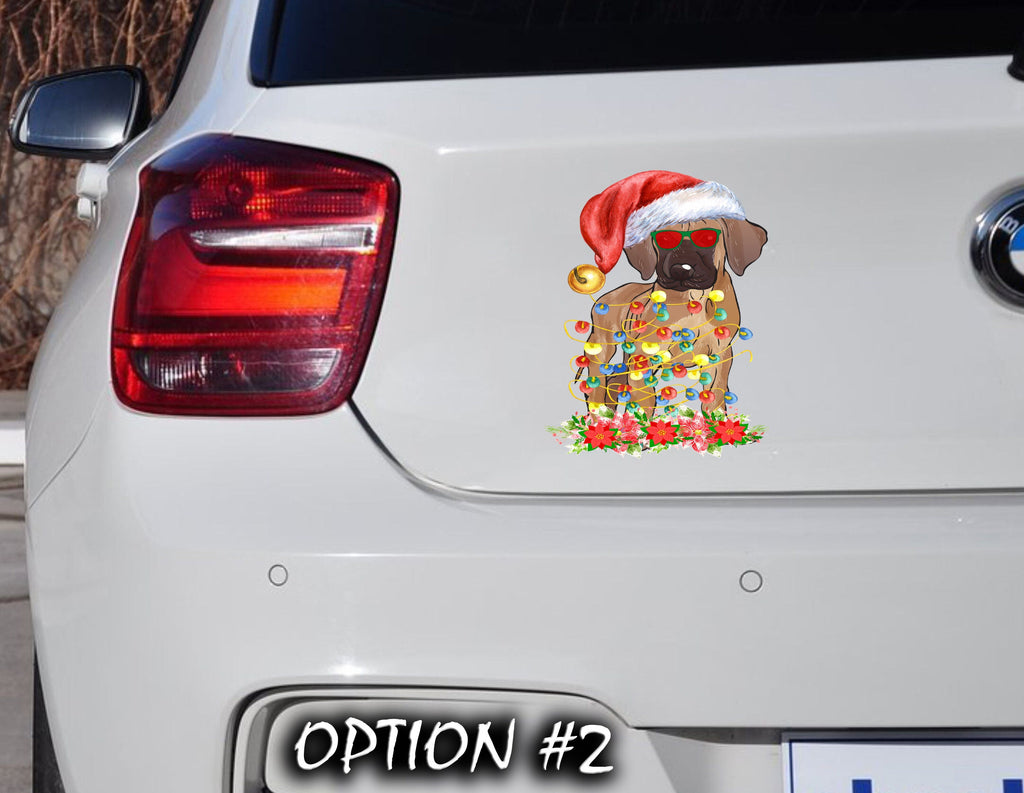 Funny dog car decal, Dog bumper sticker, Christmas car decal bumper, Dog window sticker, Holiday car decor, Christmas car sticker