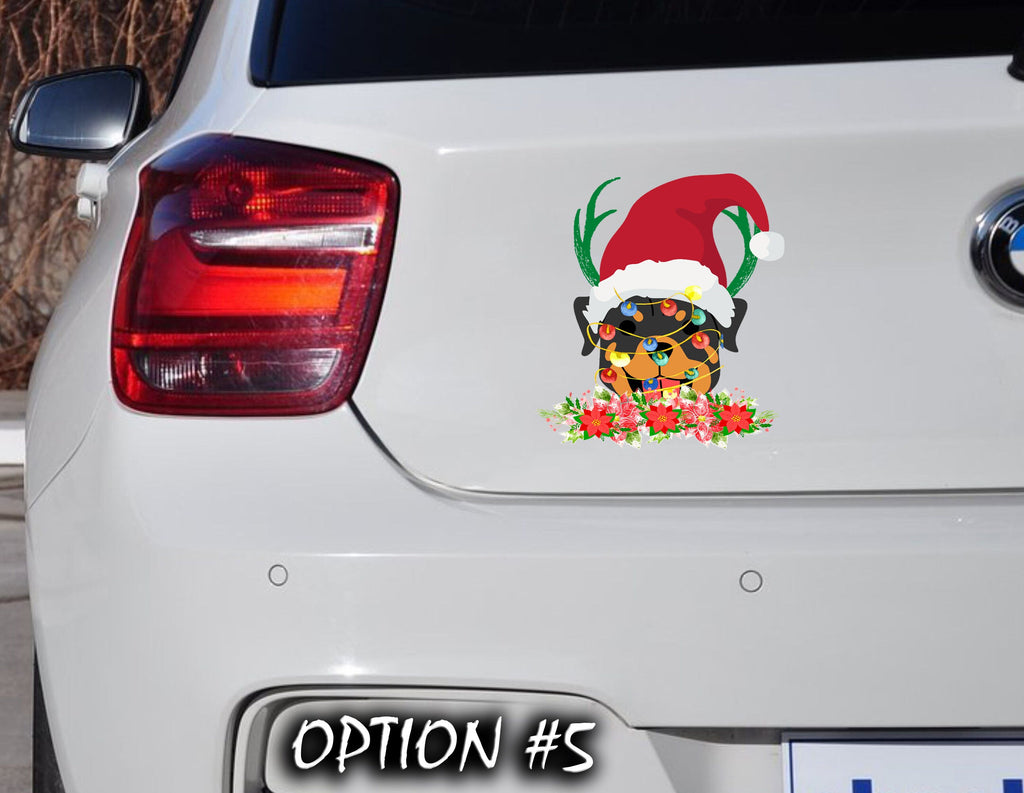 Funny dog car decal, Dog bumper sticker, Christmas car decal bumper, Dog window sticker, Holiday car decor, Christmas car sticker