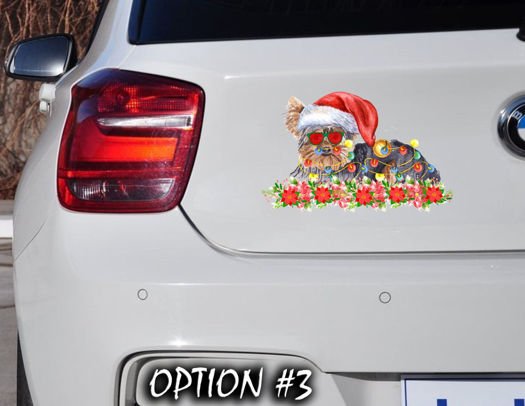 Funny dog car decal, Dog bumper sticker, Christmas car decal bumper, Dog window sticker, Holiday car decor, Christmas car sticker