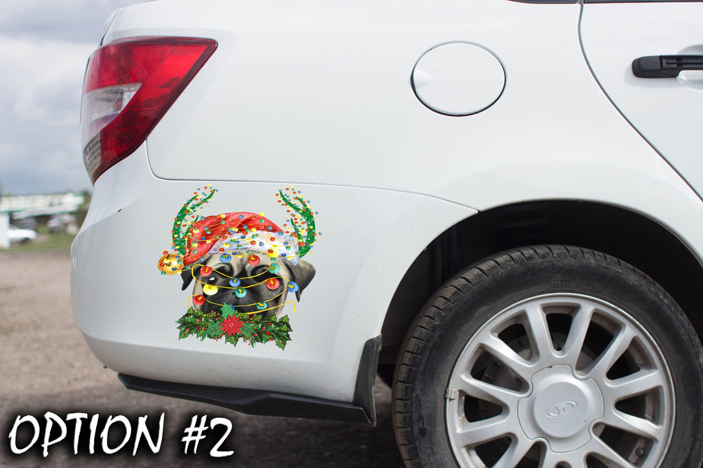 Christmas car sticker, Dog bumper sticker, Holiday car decor Christmas car decal bumper, Funny dog car decal, Dog window sticker