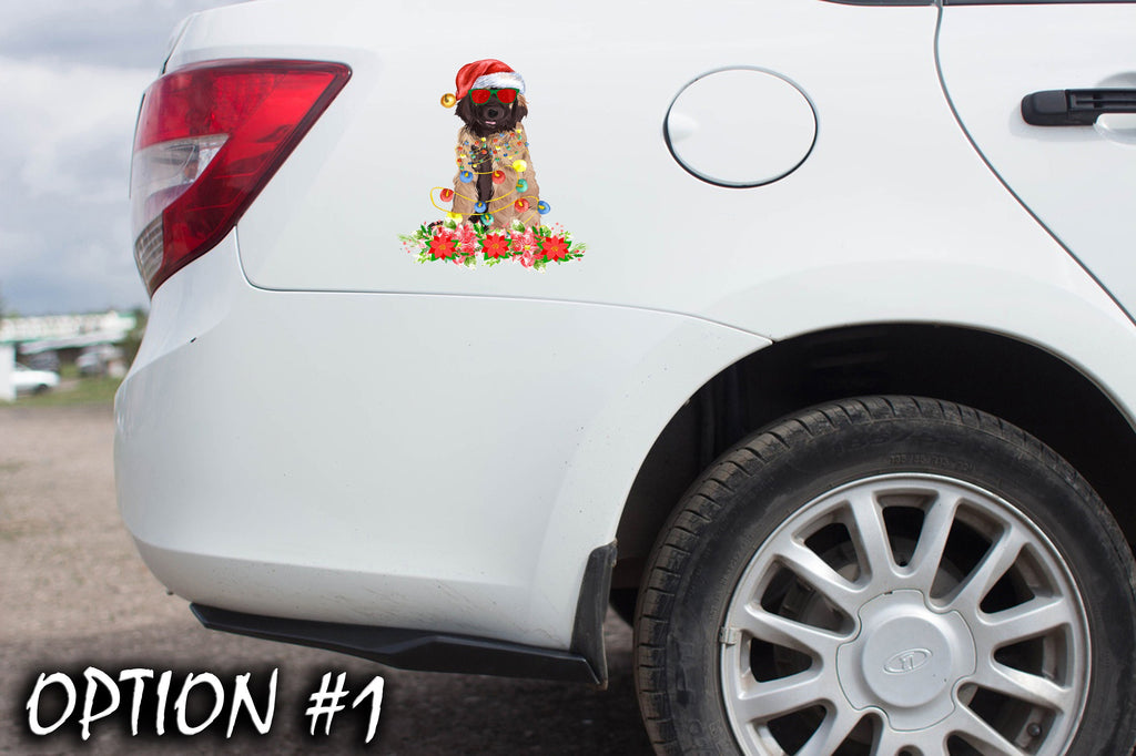 Christmas Doggie stickers, Christmas car sticker, Dog bumper sticker, Holiday car decor Christmas car decal bumper, Funny dog car decal