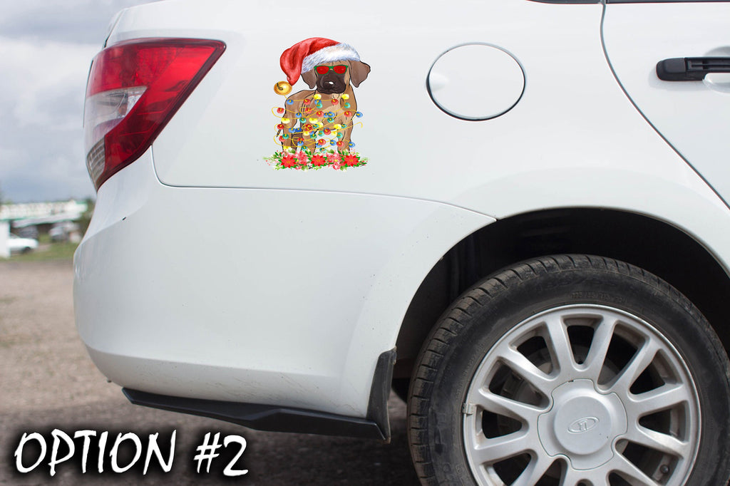 Christmas Doggie stickers, Christmas car sticker, Dog bumper sticker, Holiday car decor Christmas car decal bumper, Funny dog car decal