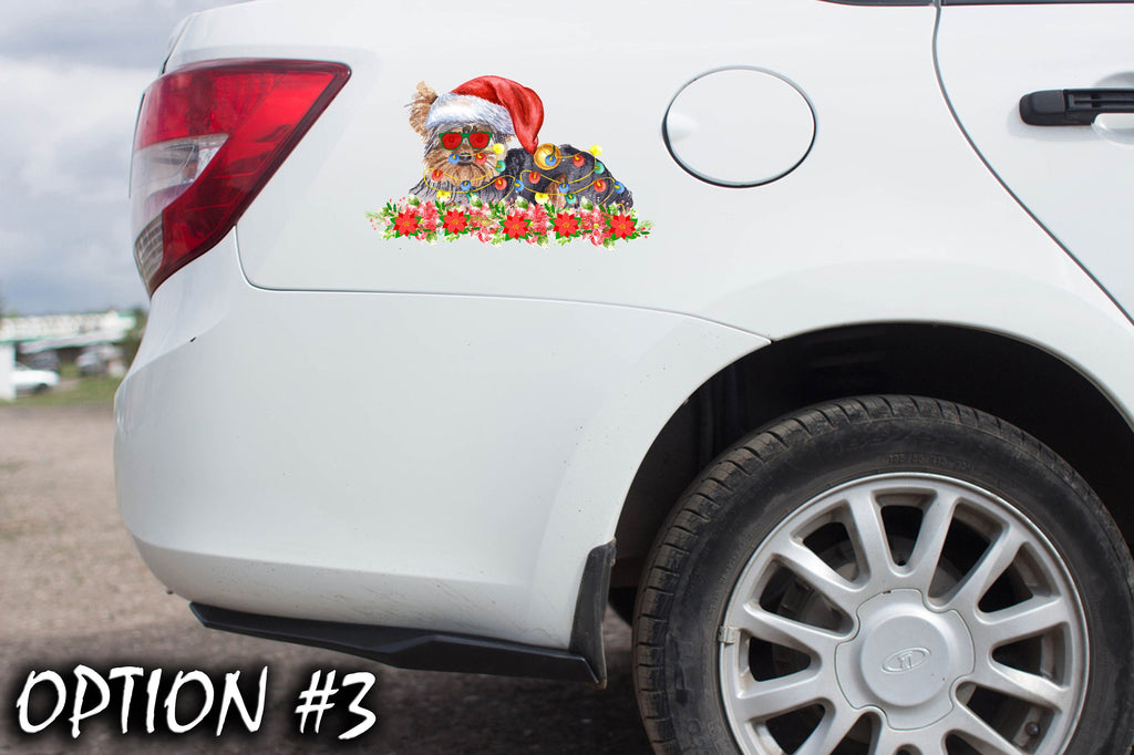 Christmas Doggie stickers, Christmas car sticker, Dog bumper sticker, Holiday car decor Christmas car decal bumper, Funny dog car decal