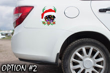 Load image into Gallery viewer, Holiday car decor Christmas car decal bumper, Funny dog car decal, Christmas Doggie stickers, Christmas car sticker, Dog bumper sticker