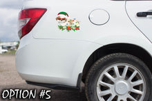 Load image into Gallery viewer, Holiday car decor Christmas car decal bumper, Funny dog car decal, Christmas Doggie stickers, Christmas car sticker, Dog bumper sticker