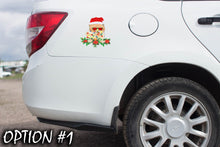 Load image into Gallery viewer, Christmas car decal bumper, Funny dog car decal, Holiday car decor, Christmas Doggie stickers, Christmas car sticker, Dog bumper sticker