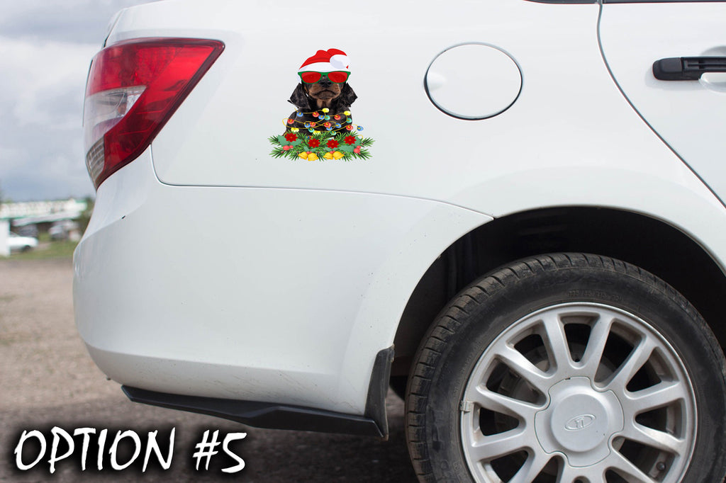 Pet christmas decor, Christmas car decal bumper, Funny dog car decal, Holiday car decor, Christmas car sticker, Dog bumper sticker