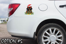 Load image into Gallery viewer, Pet christmas decor, Christmas car decal bumper, Funny dog car decal, Holiday car decor, Christmas car sticker, Dog bumper sticker
