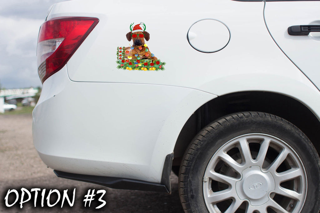 Pet christmas decor, Christmas car decal bumper, Funny dog car decal, Holiday car decor, Christmas car sticker, Dog bumper sticker