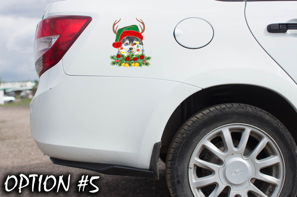 Dog bumper sticker, Pet christmas decor, Christmas car decal bumper, Funny dog car decal, Holiday car decor, Christmas car sticker