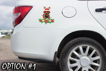 Load image into Gallery viewer, Pet christmas decor, Christmas car decal bumper, Funny dog car decal, Holiday car decor, Christmas car sticker, Dog bumper sticker