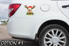Load image into Gallery viewer, Christmas car decal bumper, Funny dog car decal, Dog bumper sticker, Pet christmas decor, Holiday car decor, Christmas car sticker