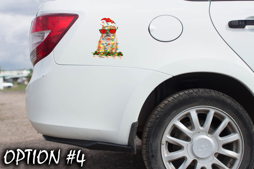 Christmas car decal bumper, Funny dog car decal, Dog bumper sticker, Pet christmas decor, Holiday car decor, Christmas car sticker