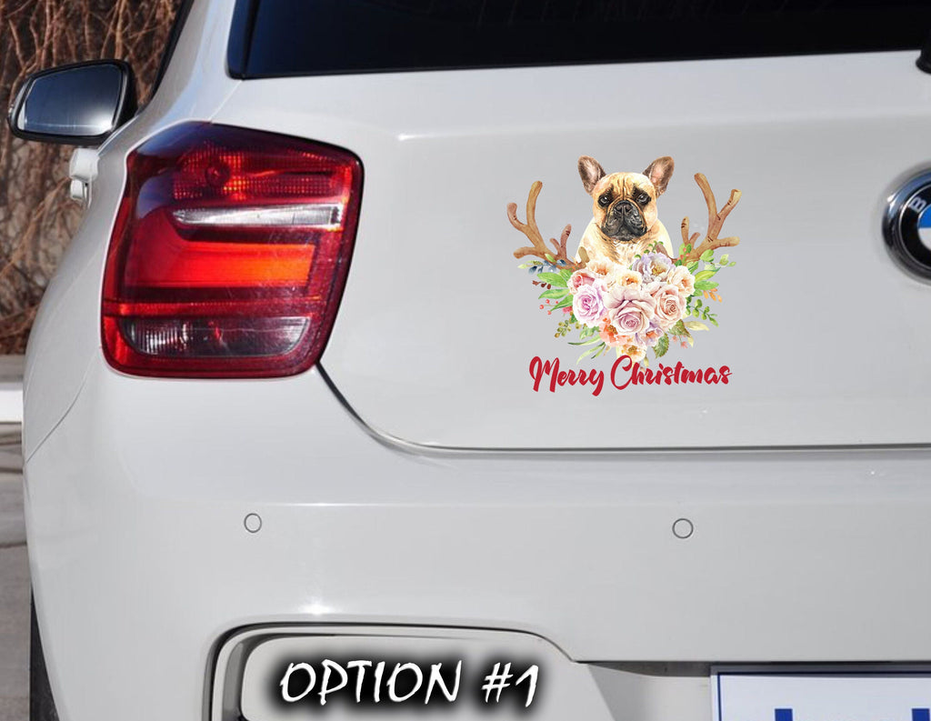 Christmas Santa Claus Vinyl Decal, Funny dog car decal, Holiday car decor, Merry Christmas Stickers, Dog bumper sticker, Dog window sticker