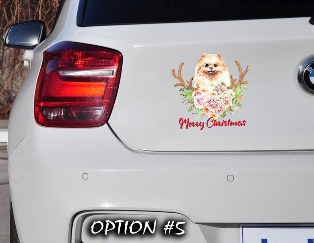 Christmas Santa Claus Vinyl Decal, Funny dog car decal, Holiday car decor, Merry Christmas Stickers, Dog bumper sticker, Dog window sticker