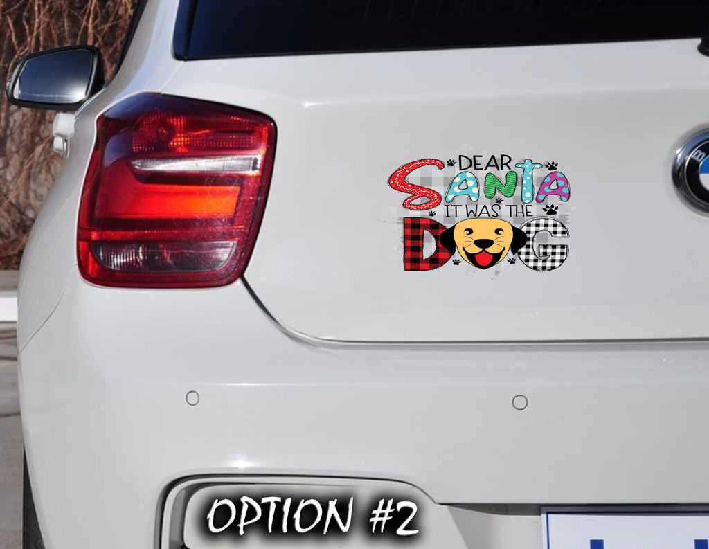 Funny dog car decal, Holiday car decor, Christmas car decal bumper, Merry Christmas Stickers, Dog bumper sticker, Dog window sticker