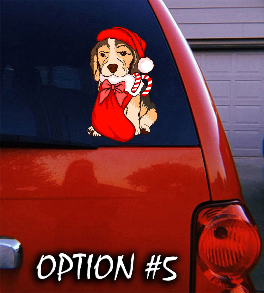 Funny dog car decal, Holiday car decor, Christmas car decal bumper, Merry Christmas Stickers, Dog bumper sticker, Dog window sticker