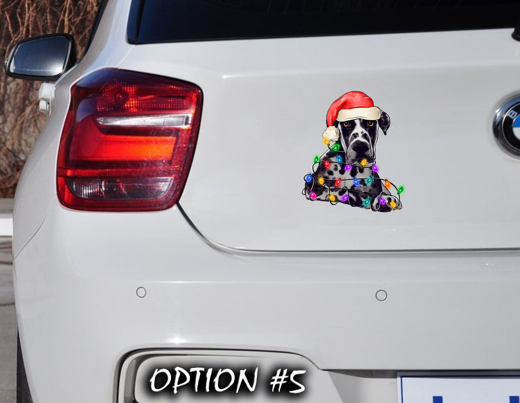 Holiday Decal, Merry And Bright Sticker, Christmas Sticker, Christmas Label, Dog bumper sticker, Christmas Vinyl Decal, Dog window sticker
