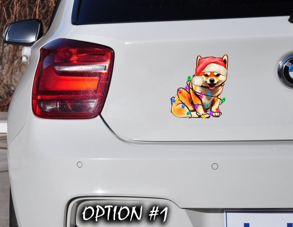Dog window sticker, Holiday Decal, Christmas Label, Dog bumper sticker, Christmas Vinyl Decal, Merry And Bright Sticker, Christmas Sticker