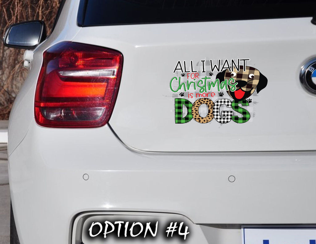 Dog window sticker, Holiday Decal, Christmas Label, Dog bumper sticker, Christmas Vinyl Decal, Merry And Bright Sticker, Christmas Sticker