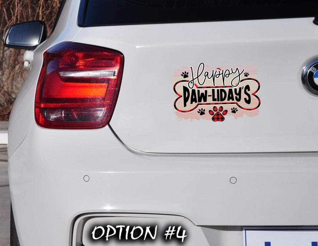 Christmas Label, Dog bumper sticker, Dog window sticker, Holiday Decal, Christmas Vinyl Decal, Merry And Bright Sticker, Christmas Sticker