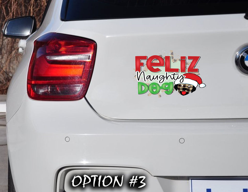 Holiday Decal, Christmas Vinyl Decal, Christmas Label, Dog bumper sticker, Dog window sticker, Merry And Bright Sticker, Christmas Sticker