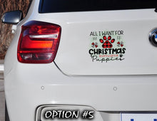 Load image into Gallery viewer, Merry Christmas Stickers, Funny dog car decal, Holiday car decor, Christmas car decal bumper, Dog bumper sticker, Dog window sticker