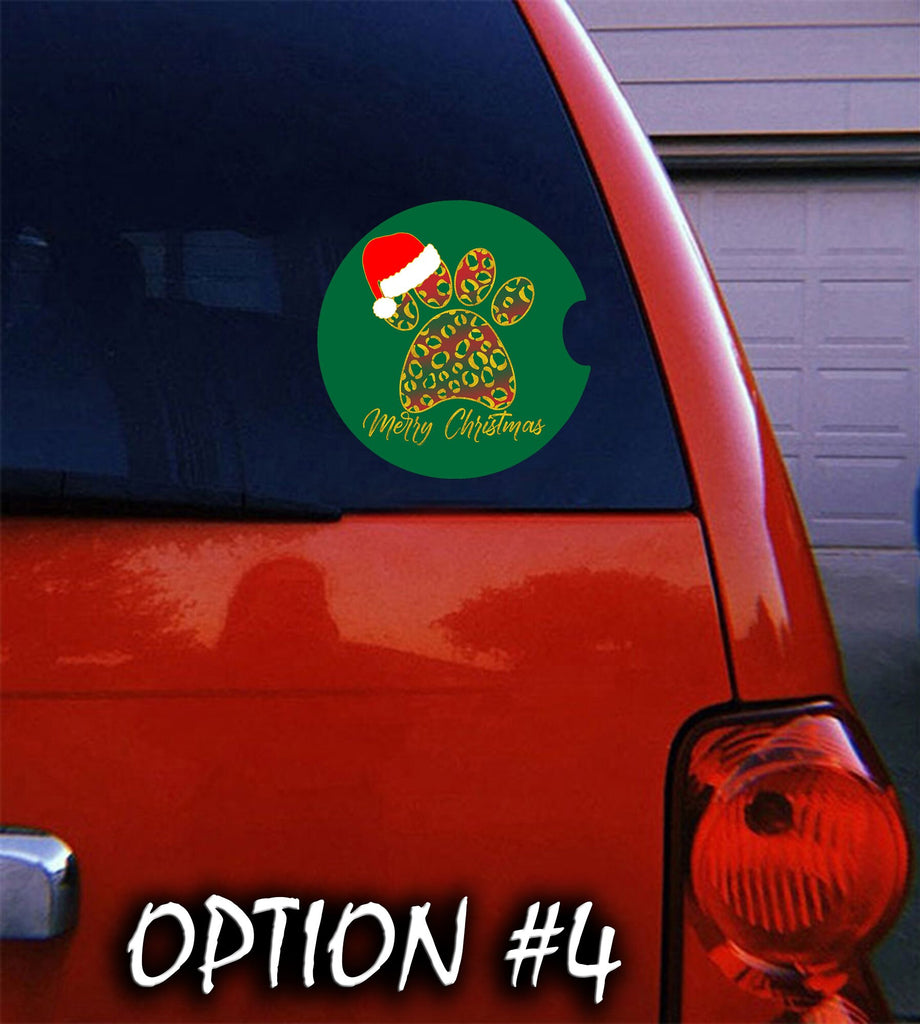 Gift Christmas Dog Stickers, Christmas car decal bumper, New Year's car sticker, Holiday car decor, Dog bumper sticker, Car glass sticker