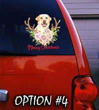 Load image into Gallery viewer, Christmas car decal car, Holiday car decor, New Year's car sticker, Dog bumper sticker, Dog Paw sticker dog car decal, Dog window sticker
