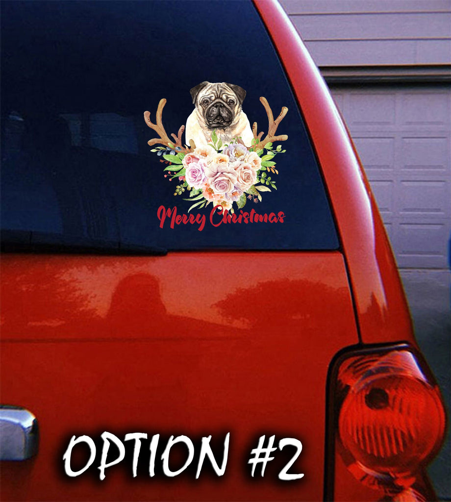 Christmas Santa Claus Vinyl Decal, Funny dog car decal, Holiday car decor, Merry Christmas Stickers, Dog bumper sticker, Dog window sticker