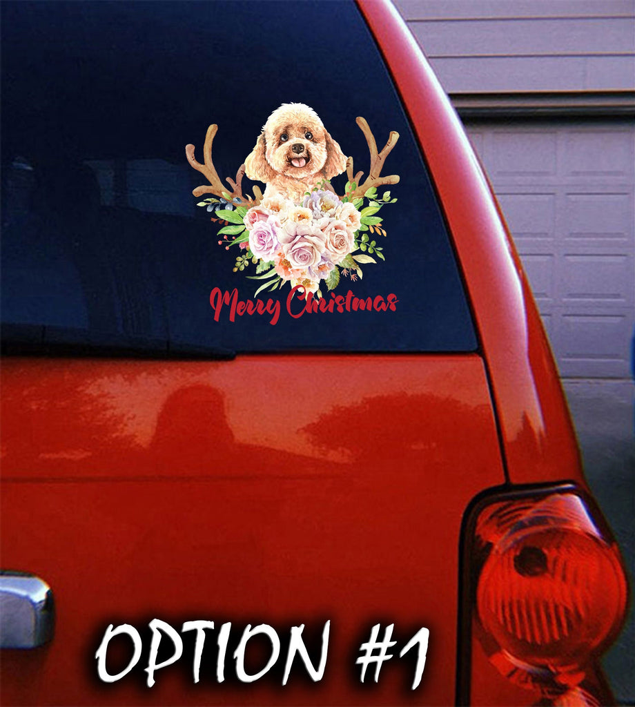 Christmas Santa Claus Vinyl Decal, Funny dog car decal, Holiday car decor, Merry Christmas Stickers, Dog bumper sticker, Dog window sticker